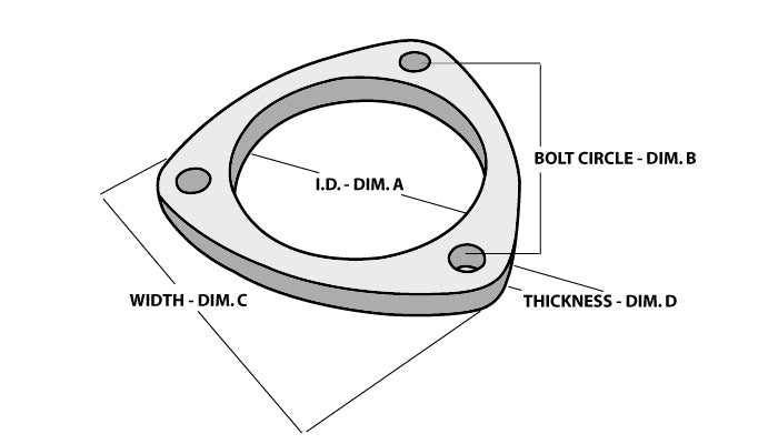 VIBRANT PERFORMANCE 1482 3-Bolt Stainless Steel Flanges 2.5In I.D.