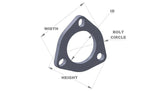 VIBRANT PERFORMANCE 1483S 3-Bolt Stainless Steel Exhaust Flange 3in.