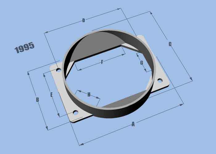 VIBRANT PERFORMANCE 1995 Mass Air Flow Sensor Ada pter Plate For Mitsubish