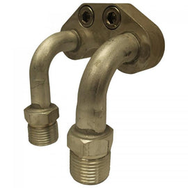 VINTAGE AIR 342310 Vintage Air TiteFit Compressor Adapter Kit for Sanden Compressors - 2 Port, 8 AN Male O-Ring Discharge & 10 AN Male O-Ring Suction, Aluminum