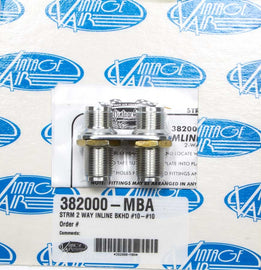 VINTAGE AIR 382000-MBA 2 Way In Line Bulkhead #10 and #10 O-Ring