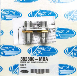 VINTAGE AIR 382800-MBA 2 Way In Line Bulkhead #8 and #10 O-Ring