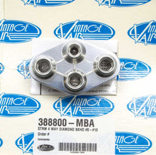 Load image into Gallery viewer, VINTAGE AIR 388800-MBA 4 Way Diamond Bulkhead #8 and #10 O-Ring