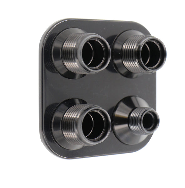 VINTAGE AIR 389800 Vintage Air 389800 4-Way Square Bulkhead Plate with 8 AN and 10 AN O-Ring Ports