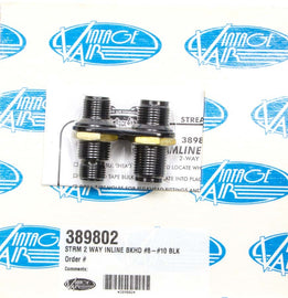 VINTAGE AIR 389802 2 Way In Line Bulkhead #8 and #10 O-Ring