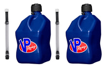 Load image into Gallery viewer, VP RACING 3532-CA-2PK-HOSE VP Racing 3532-CA 2-Pack 5.5 Gallon Blue Square Utility Jugs with Filler Hose
