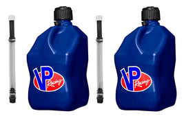 VP RACING 3532-CA-2PK-HOSE VP Racing 3532-CA 2-Pack 5.5 Gallon Blue Square Utility Jugs with Filler Hose