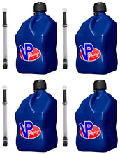 Load image into Gallery viewer, VP RACING 3532-CA-CASE-HOSE VP Racing 3532-CA-CASE-HOSE 5.5 Gallon Blue Square Utility Jug with Filler Hose (Case of 4)