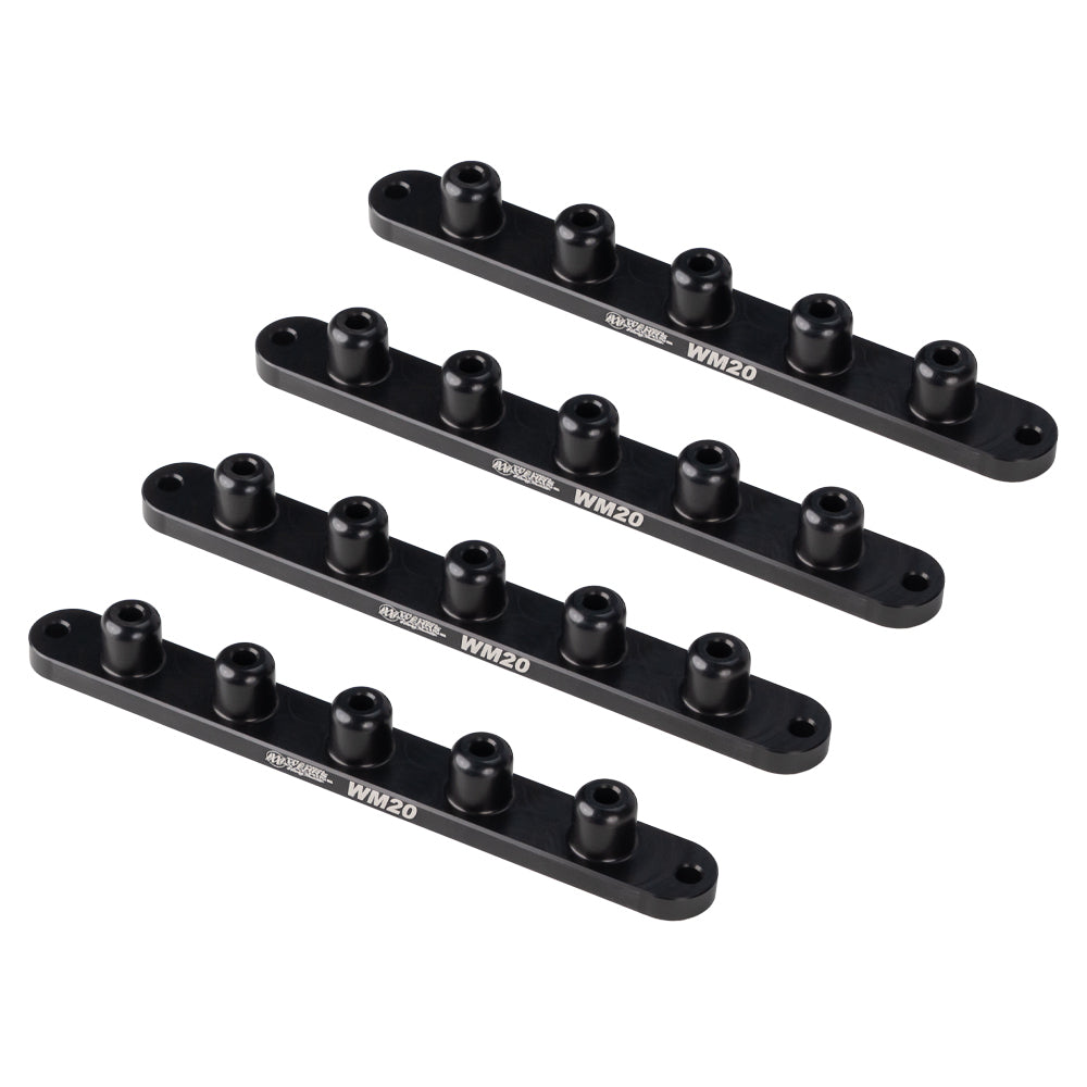 WEHRS MACHINE WM20 WEHRS MACHINE WM20 Surface Mount Lug Nut Plate Set for 5/8 Inch Coarse Lug Nuts, Aluminum, Black Anodized