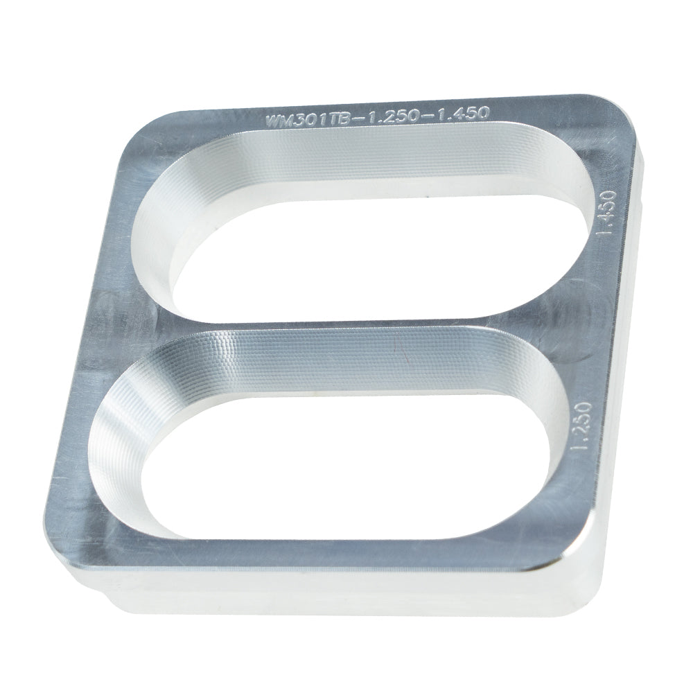 WEHRS MACHINE WM301TB-1.250-1.450 WEHRS MACHINE Carb Insert Twin Blade 1 inch Tall, 1.250 to 1.450 Inches Width, Aluminum Restrictor Plate