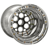 WELD RACING 735B-51858BC-6 15x18 42 Spline 8in BS Black Center w/Blk Cove
