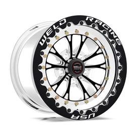 WELD RACING 84B-512212MB V-series Drag Wheel Blk 15x12 5x4.5 BC 6.0 BS