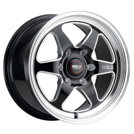 WELD RACING S10609584P28 Weld Racing Ventura 6 Street Wheel - 20 x 9.5 inches, Black Paint with Machined Center and Lip