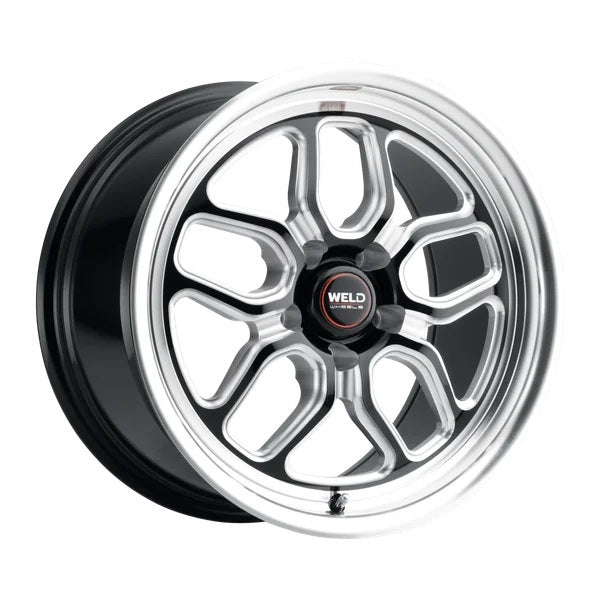 WELD RACING S15270022P42 Weld Racing 17x10 Laguna Drag Wheel - Black Machined Finish, 5x120mm Bolt Pattern, 7.25