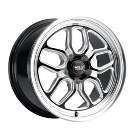 WELD RACING S15270022P42 Weld Racing 17x10 Laguna Drag Wheel - Black Machined Finish, 5x120mm Bolt Pattern, 7.25