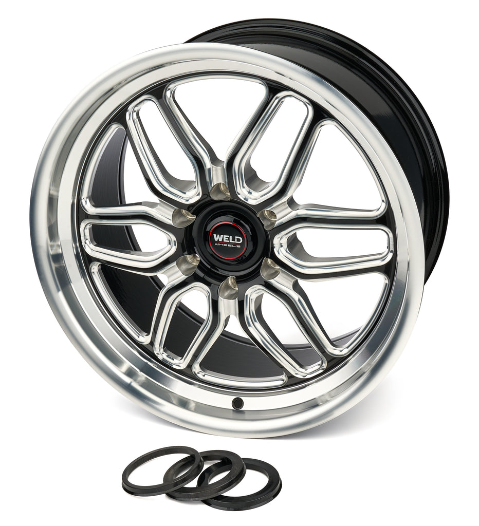 WELD RACING S15307084P13 Weld Racing 20x7 Laguna 6 Drag Wheel - 6x139.7 Bolt Pattern, 4.50 Backspace, Black Machined Finish