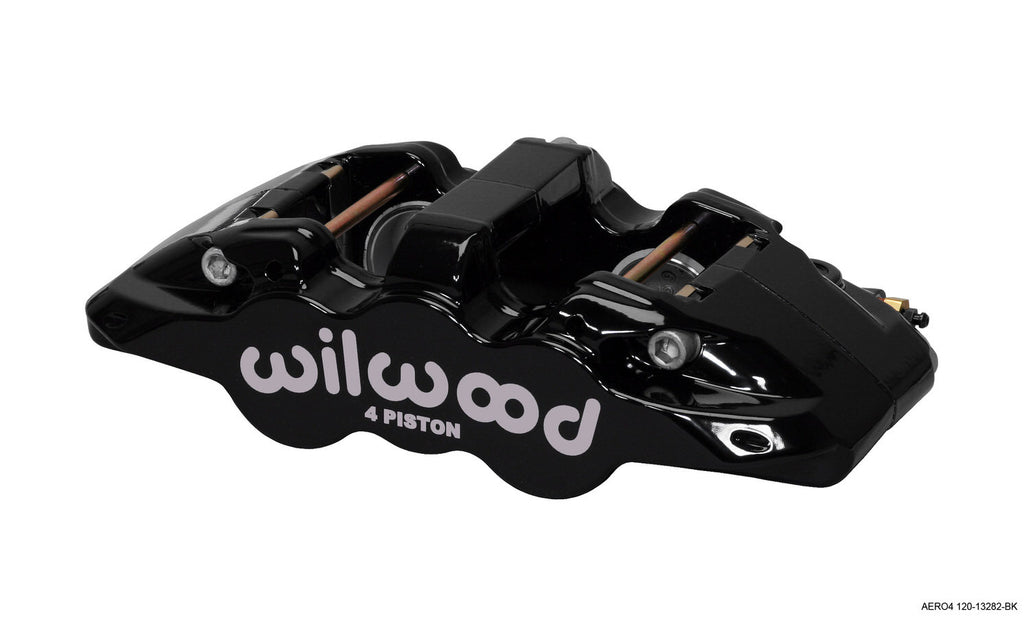 WILWOOD 120-13282-BK Wilwood Aero4 4-Piston Left-Hand Caliper for 1.25-Inch Rotor, Black - Part 120-13282-BK