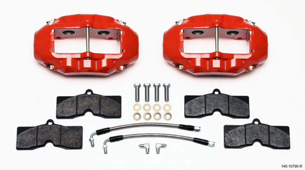 WILWOOD 140-10790-R Rear Brake Kit 65-82 Corvette Red Powdercoat