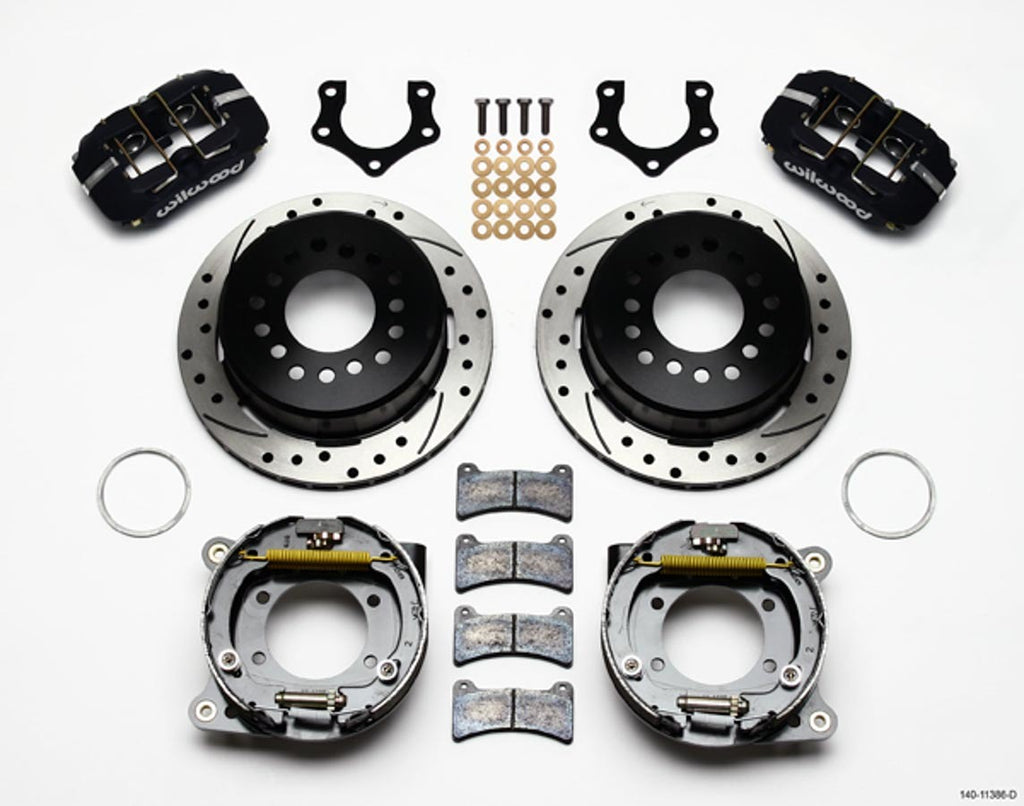 WILWOOD 140-11386-D Rear Brake Kit Dynapro Mopar/Dana w/PB
