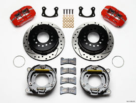 WILWOOD 140-11389-DR Rear Disc Brake Kit Big Ford Red Caliper Drilled
