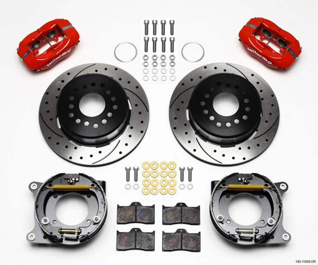 WILWOOD 140-11828-DR Rear Brake Kit 57-62 Corvette Red Caliper