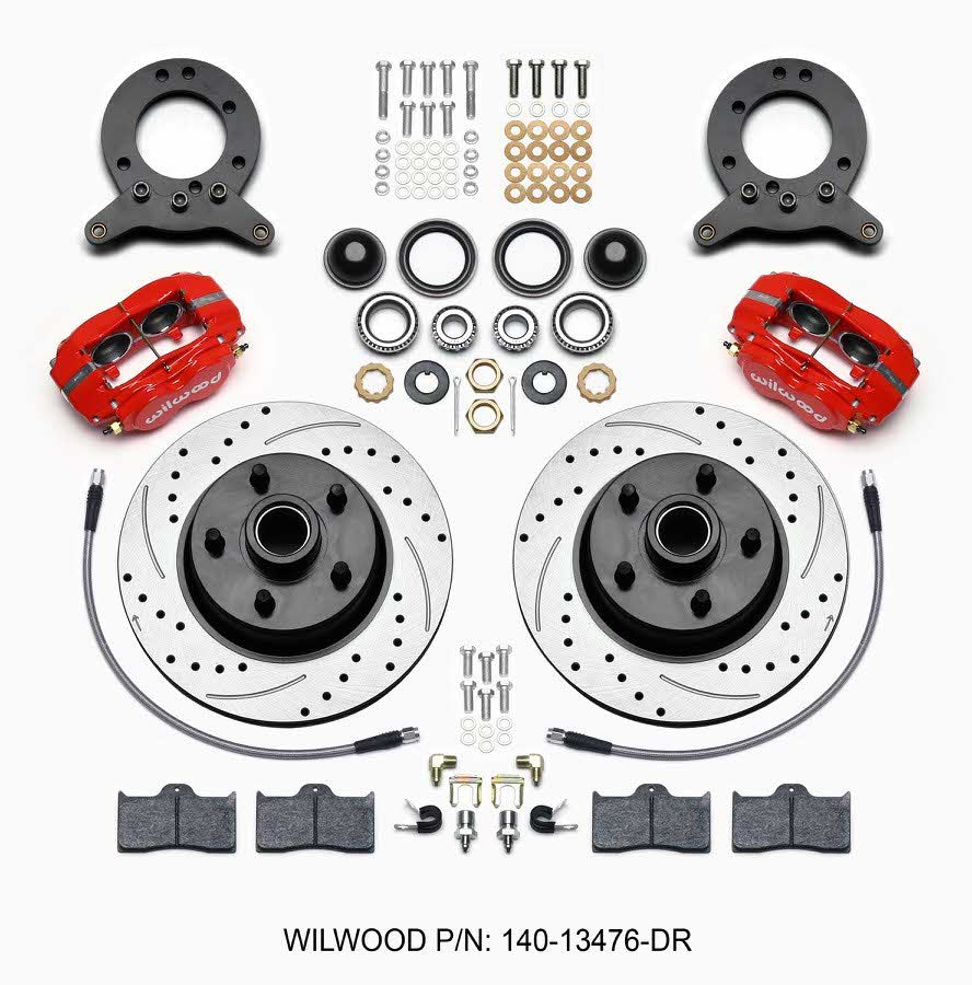 WILWOOD 140-13476-DR Front Disc Brake Kit Blk 65-59 Mustang Hub/Rotor