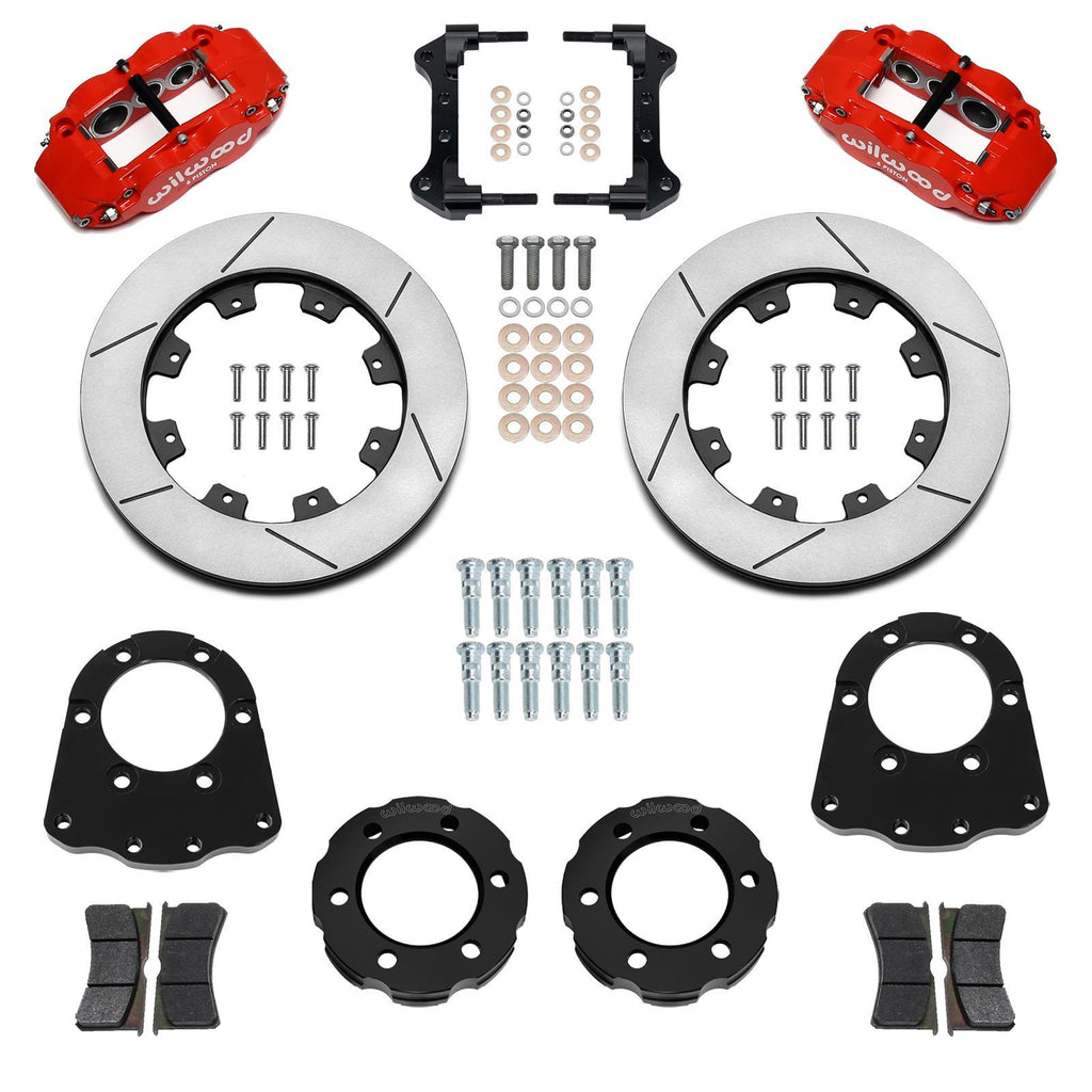 WILWOOD 140-18154-R Wilwood Forged Narrow Superlite 6R Front Brake Kit for GM Fullsize SUVs (1971-1991) with 6-Piston Caliper and 12.19-inch Slotted Iron Rotor