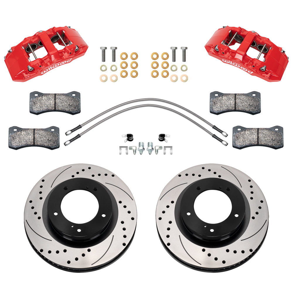 WILWOOD 140-18357-DR Wilwood Aero6-DM Front Brake Kit for 2007-2015 Toyota Tundra with 6-Piston Caliper and Drilled/Slotted Rotors