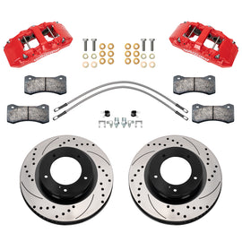 WILWOOD 140-18357-DR Wilwood Aero6-DM Front Brake Kit for 2007-2015 Toyota Tundra with 6-Piston Caliper and Drilled/Slotted Rotors
