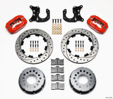 WILWOOD 140-2118-DR P/S Rear Disc Kit New Big Ford Drilled Red