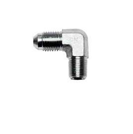 WILWOOD 220-9924 Wilwood 220-9924 90-Degree Inlet Adapter Fitting, 4 AN Male to 1/8-27 NPT Male