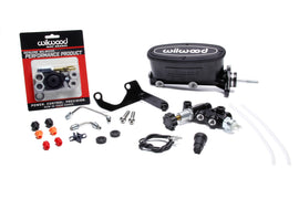 WILWOOD 261-14158-BK Alum. Tandem M/C Kit w/ Brkt Prop Valve 15/16in