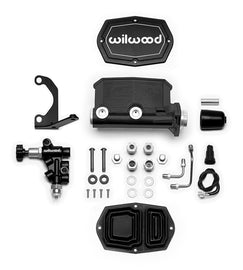 WILWOOD 261-14963-BK Master Cylinder Tandem w / Brkt Prop Valve 1in