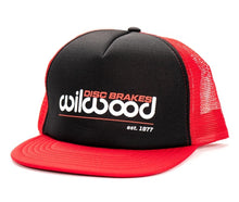 Load image into Gallery viewer, WILWOOD 450-10552 Wilwood 450-10552 Snapback Hat, Black and Red Flat Bill with Red Mesh