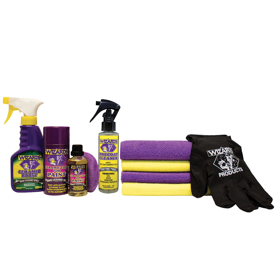 WIZARDS PRODUCTS 31009 WIZARDS PRODUCTS Ceramic Coat for Paint Kit (Part #31009) – 9-Piece Automotive Coating System