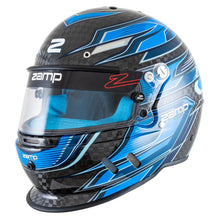 Load image into Gallery viewer, ZAMP H781C04M ZAMP RZ-67D Full Face Helmet with Carbon Fiber Shell and Fluorescent Blue Finish - SA2025 Certified, Medium