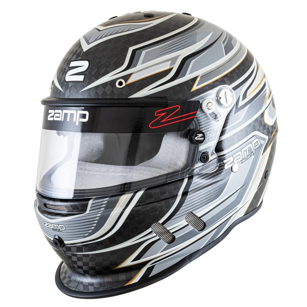 ZAMP H781C15M ZAMP RZ-67D Full Face Helmet with Snell SA2025 Certification, Carbon Fiber Shell, Fluorescent Gray, Medium