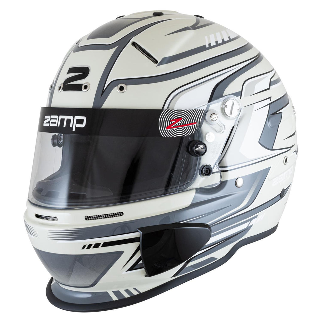 ZAMP H793C01M ZAMP RZ-70S Full Face Helmet with Snell SA2025 Certification - Medium Size, White and Gray