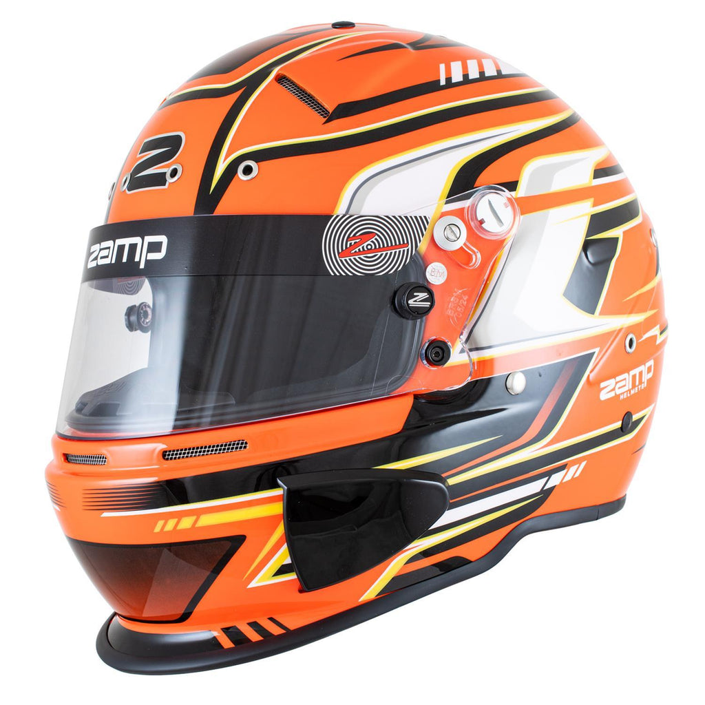 ZAMP H793C08XL ZAMP RZ-70S Full Face Helmet with Snell SA2025 Certification - Orange and Black, X-Large