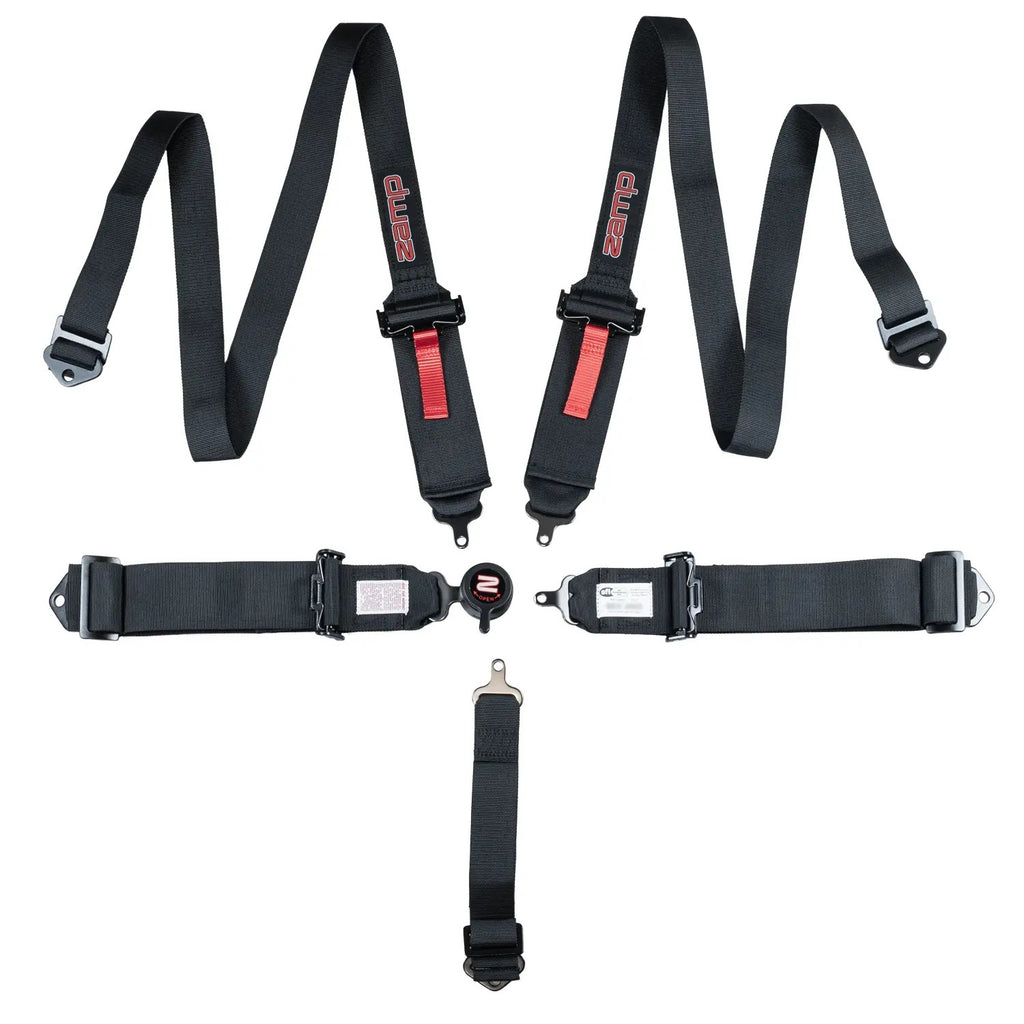 ZAMP HARN07S003 ZAMP 5-Point Black Harness with 2-Inch Shoulder Straps, SFI 16.1 Certified (Part #HARN07S003)